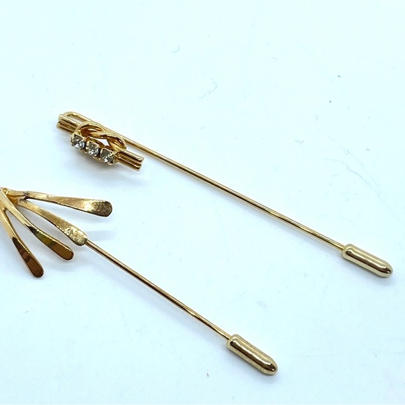 Goldtone Stick Pin Bundle AMWAY and Rhinestone Vintage - Picture 1 of 8